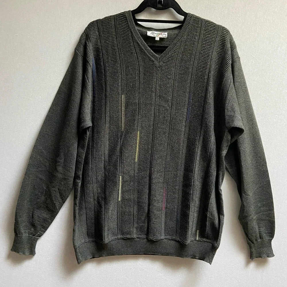 Vintage Modango Merino Wool V-Neck Sweater Italian Made Size M